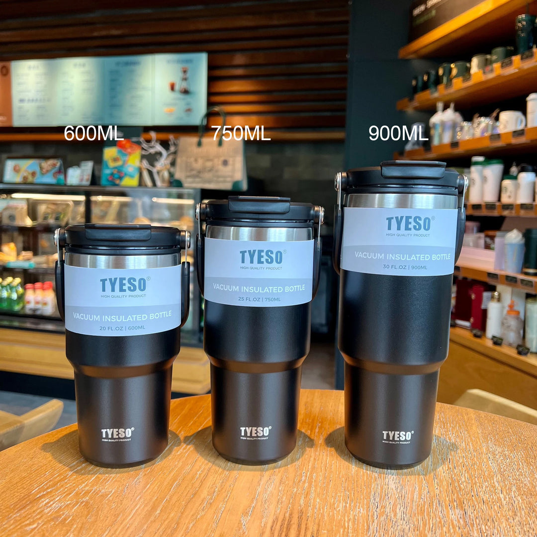 Tyeso Coffee Cup Stainless Steel Thermos Bottle Double-layer Insulation Cold And Hot Travel Mug Vacuum Flask Car Water Bottle