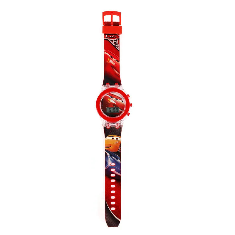 Flash Light Spiderman Kids Watch - Cartoon Character Timepiece