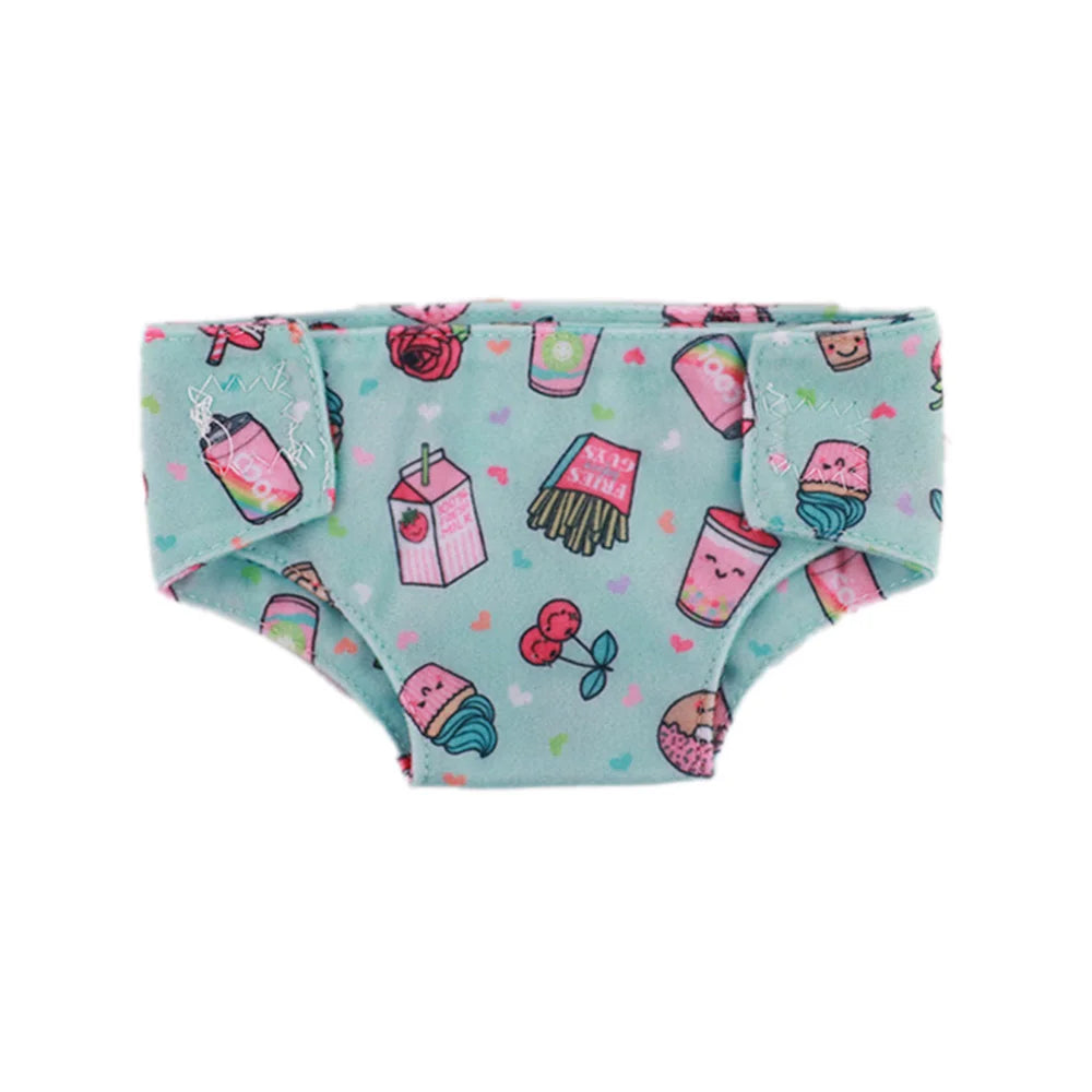 Doll Diapers Cute Underwear Animal Fruit Print For 18 Inch American Doll Girls & 43 cm ,Doll Clothes Accessories