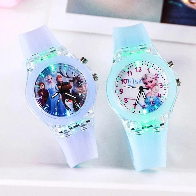 MINISO Disney Frozen LED Watch - Glowing Kids Quartz Wristwatch