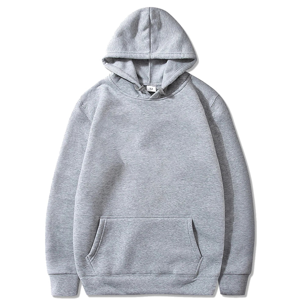 Men's Hoodie – Casual Solid Color Sweatshirt