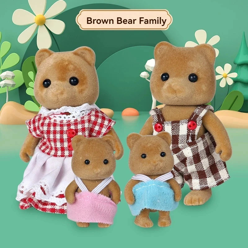 Forest Animal Family 1_12 Dollhouse Accessories Mini_yythk