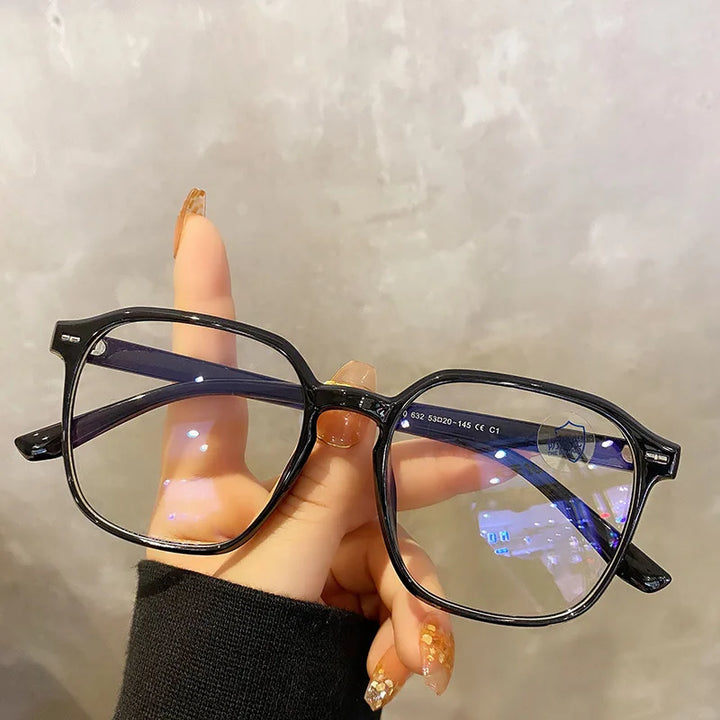 Square polygon Frame Plain glasses blue membrane Glasses all can match Men Women Fashion glasses lenses Blocking Glasses Eyewear