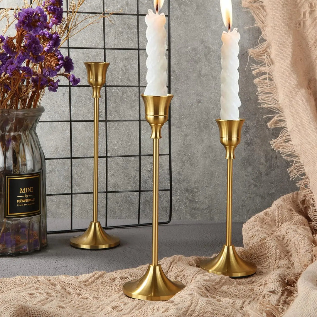 European Style Golden Candle Holders – Elegant Metal Candlestick