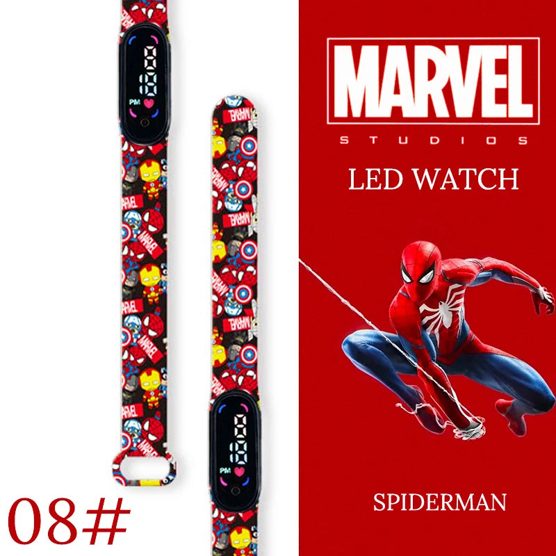 MINISO Spiderman Kids Digital Watch - Waterproof LED Sport Wristband