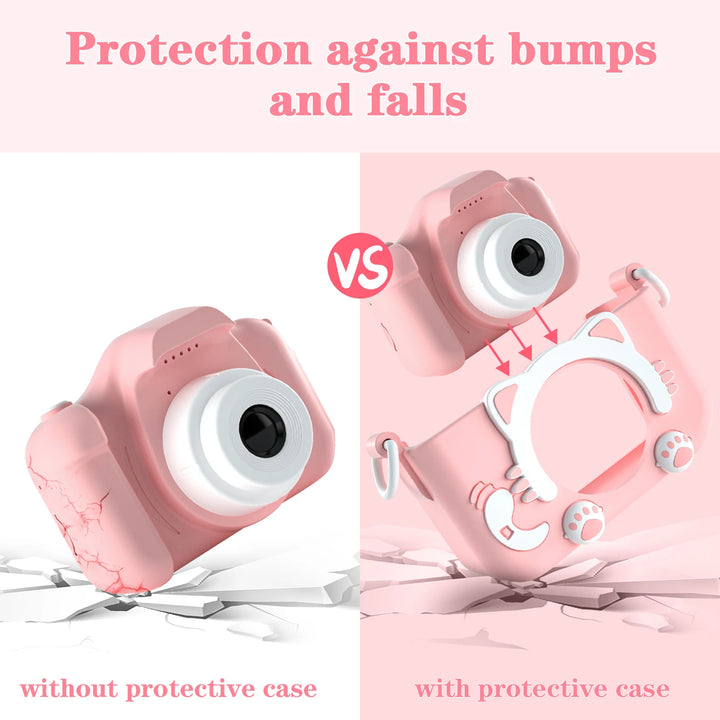 Cute Cat Kids Camera – Dual Lens with Silicone Case