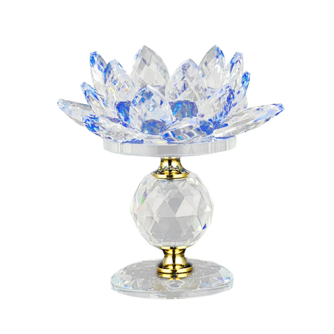 Clear Glass Lotus Tealight Holder – Elegant Candle Stand