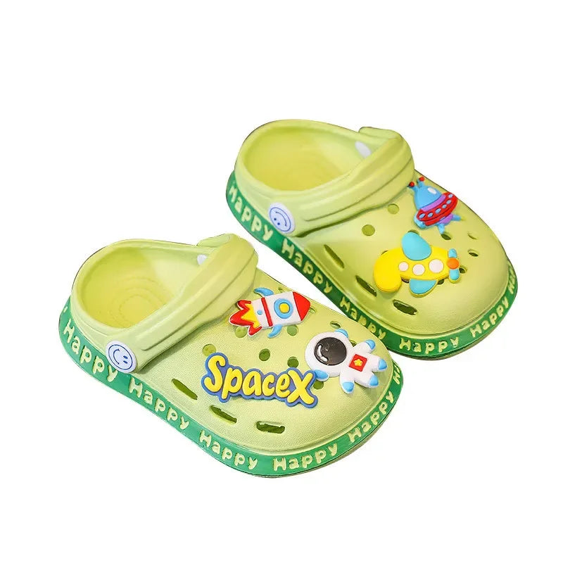 Kids Sandals Hole Children's Shoes Slippers Soft Anti-Skid Cartoon DIY Design Hole Baby Shoes Sandy Beach For Boys Girls