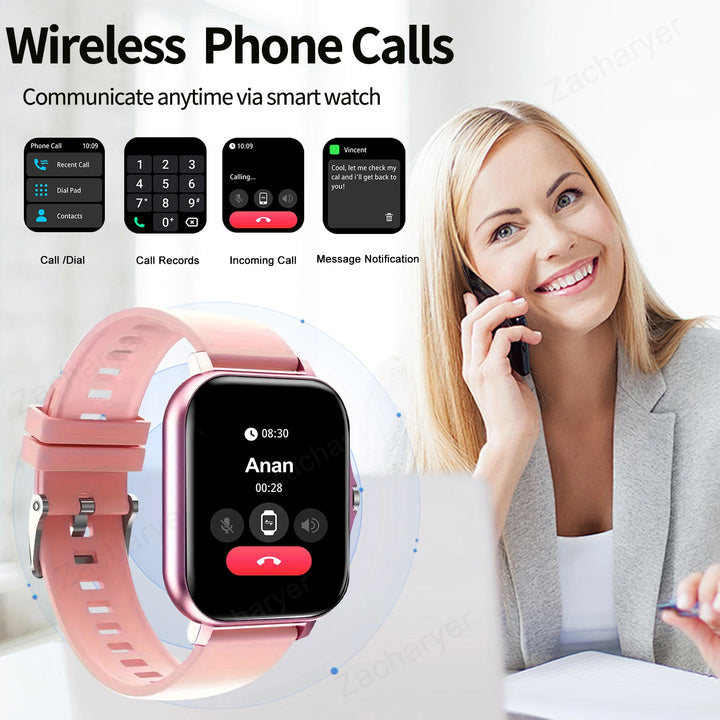 Smart watch, multi-sport mode, message reminder, suitable for men and women, multiple APP reminders, For IPhone/Andriod