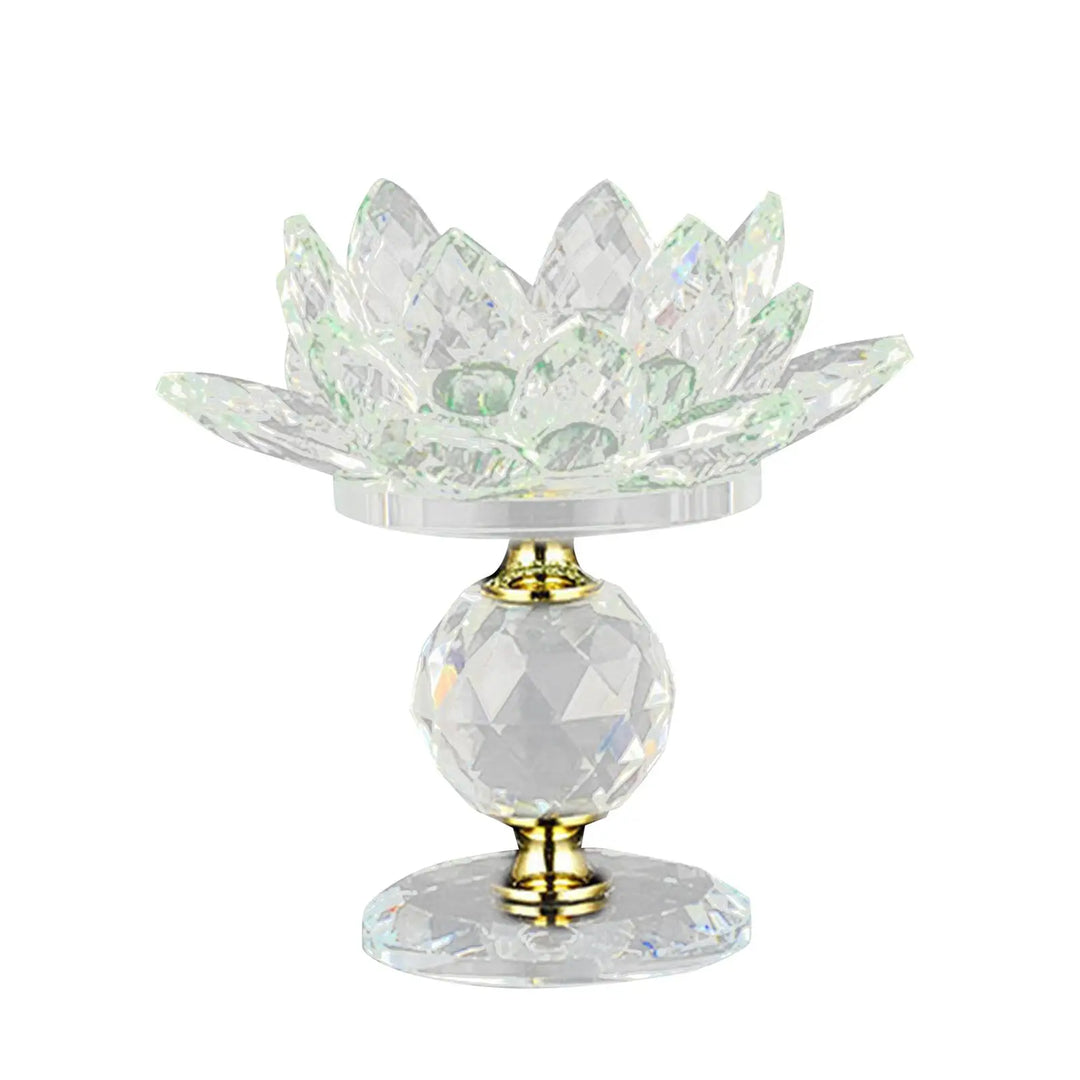 Clear Glass Lotus Tealight Holder – Elegant Candle Stand