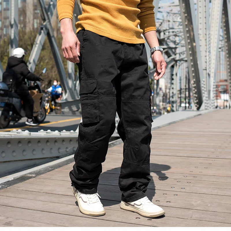 New Fashion Cotton Camouflage Cargo Pants Men Casual Straight Loose Baggy Trousers Pocket Streetwear Tactica Clothes