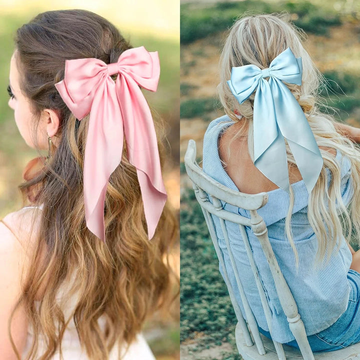 Elegant Bow Ribbon Hair Clip – Satin Bowknot Hairpin