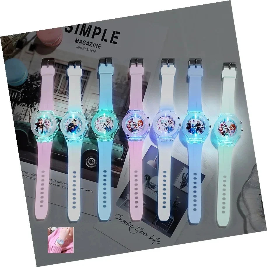 MINISO Disney Frozen LED Watch - Glowing Kids Quartz Wristwatch