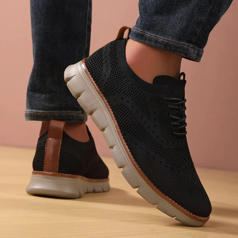 Men's Lightweight Casual Sneakers - Breathable & Stylish Lace-Up Design