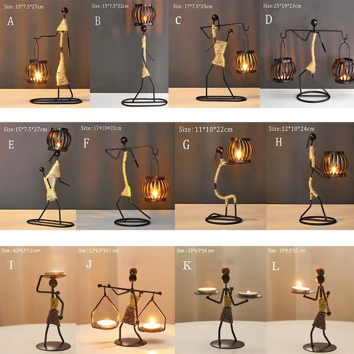 Abstract Iron Candle Holder