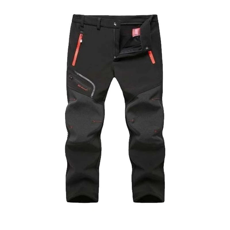 Mens Autumn Winter Outdoor Windproof Waterproof Breathable Warm Hiking Casual Trousers Camping Climbing Skiing Fleece Long Pants