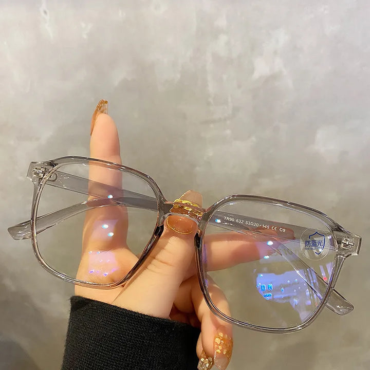 Square polygon Frame Plain glasses blue membrane Glasses all can match Men Women Fashion glasses lenses Blocking Glasses Eyewear