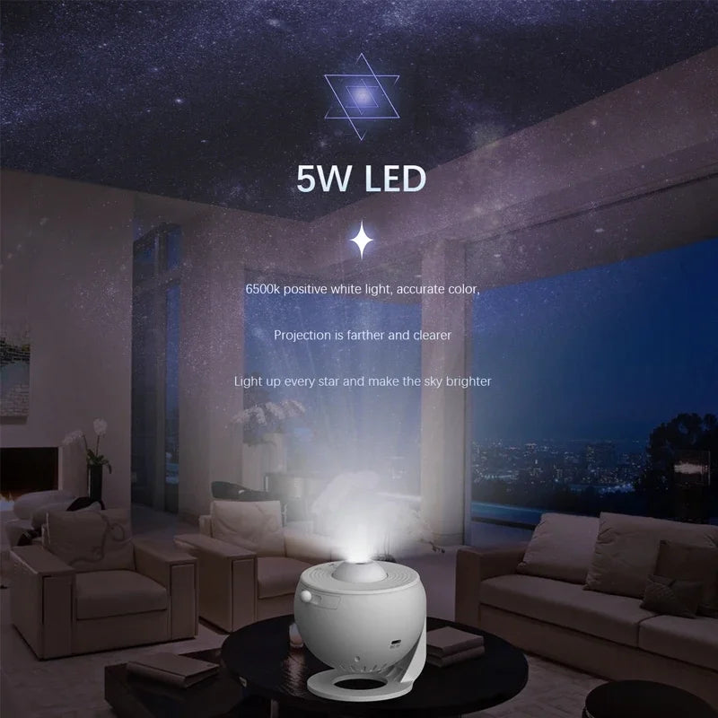 Galaxy Projector Starry Sky Projection Light 360 ° Rotating Planetarium Night Light HD Focusing Projection Light Home Decor