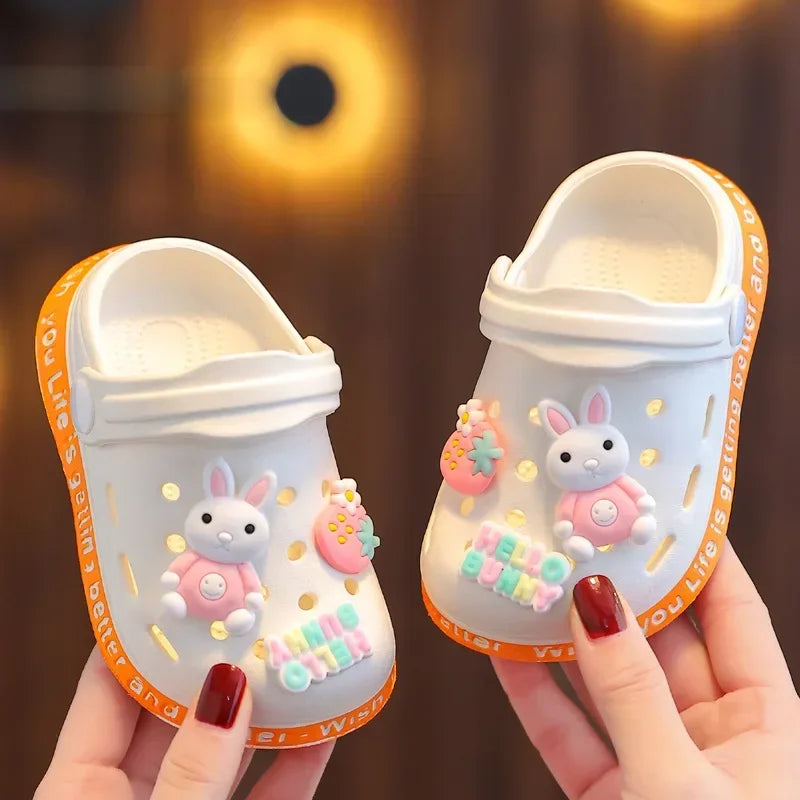 kids baby Girls Summer Sandals: Soft Sole Toddler children Indoor Slippers Cartoon Boys Breathable Hollow Shoes