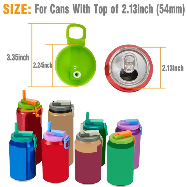 Soda Can Lid with Straws – Reusable Silicone Cover