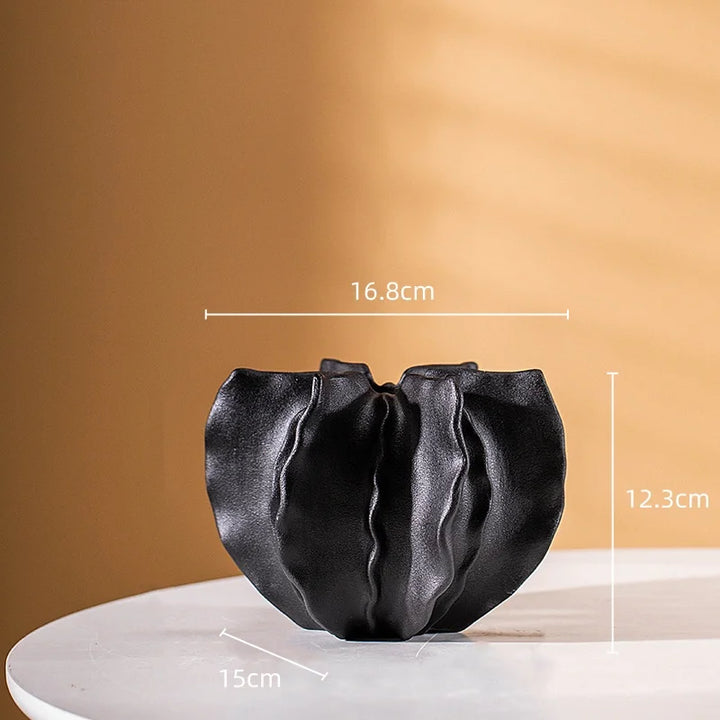 Irregular Wrinkle Ceramic Vase – Artistic Home Decor