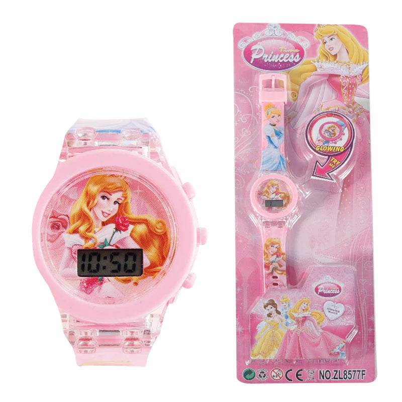 Flash Light Spiderman Kids Watch - Cartoon Character Timepiece