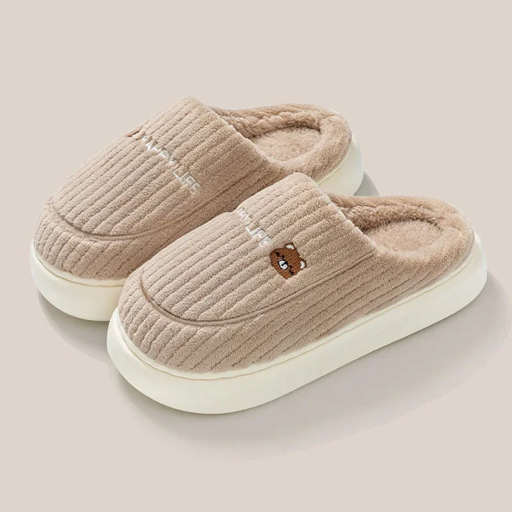 Winter Home Cotton Slippers for Women's Indoor Soft Sole, Non slip, Warm, Not Tired, Simple Couple Cotton Shoes for Men