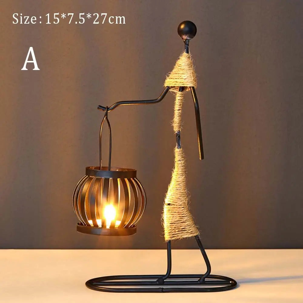 Abstract Iron Candle Holder