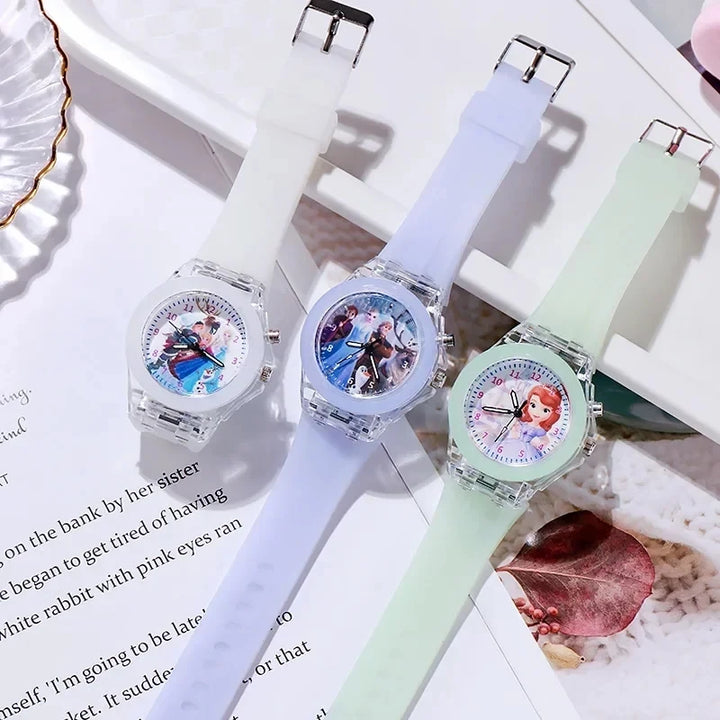 MINISO Disney Frozen LED Watch - Glowing Kids Quartz Wristwatch