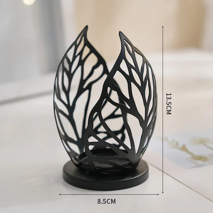 Leaf Design Metal Candlestick – Romantic Wedding Candelabra