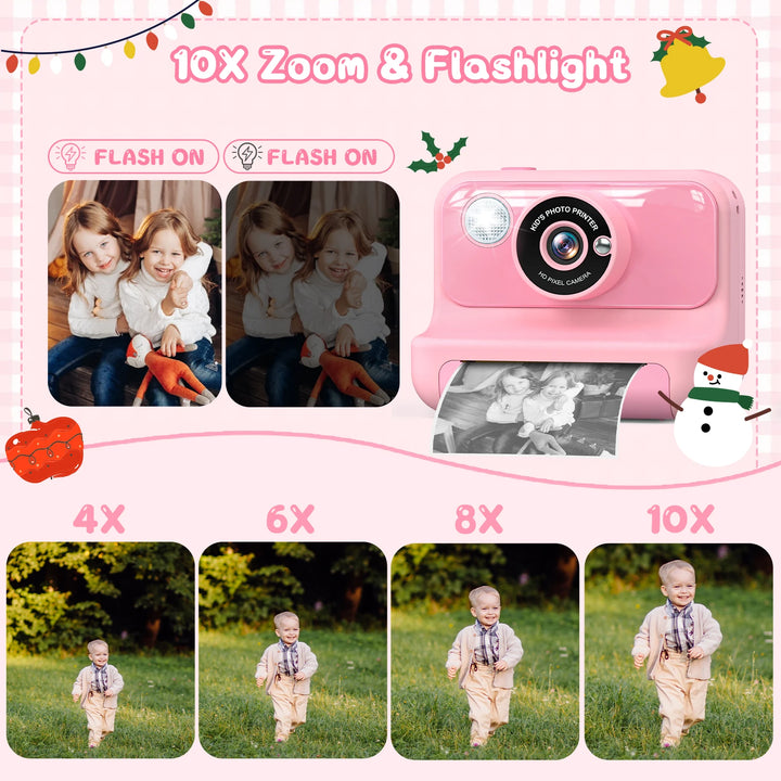 Gofunly Kids Instant Print Camera – 1080P HD Thermal Printing