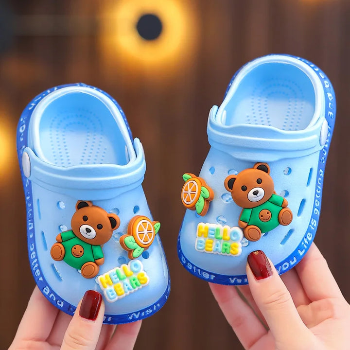 kids baby Girls Summer Sandals: Soft Sole Toddler children Indoor Slippers Cartoon Boys Breathable Hollow Shoes