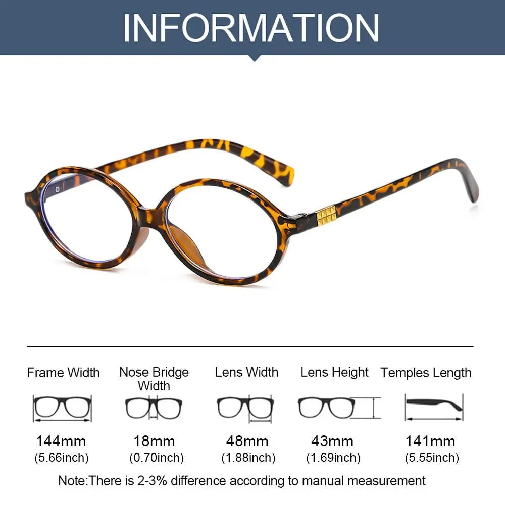 Y2K Retro Oval Frame Glasses Women Female  Sweet Cool Eyewear Trend Reading Computer Anti Blue Light Eyeglasses