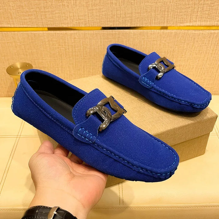 YRZL Loafers Men Big Size 48 Soft Driving Moccasins High Quality Flats Suede Leather Shoes Men Slip-on Luxury Loafers for Men