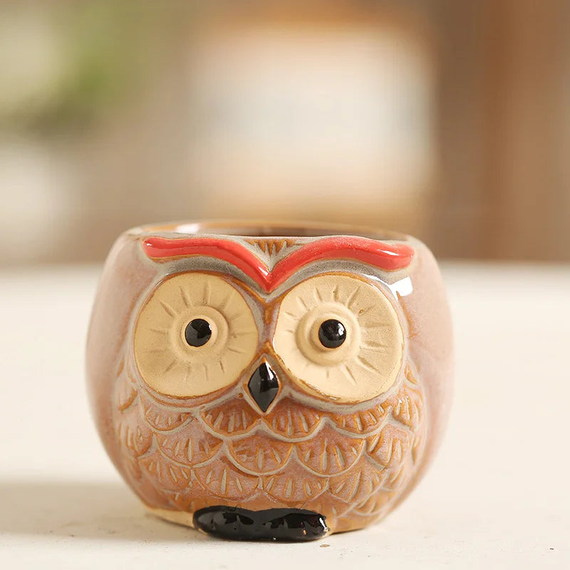 Cute Owl Ceramic Planter