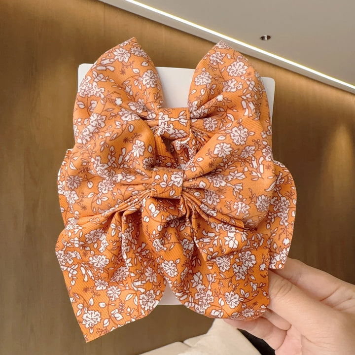 Floral Bow Hair Clips – Girls' Cute Headwear