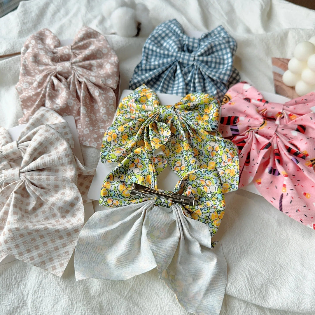 Floral Bow Hair Clips – Girls' Cute Headwear