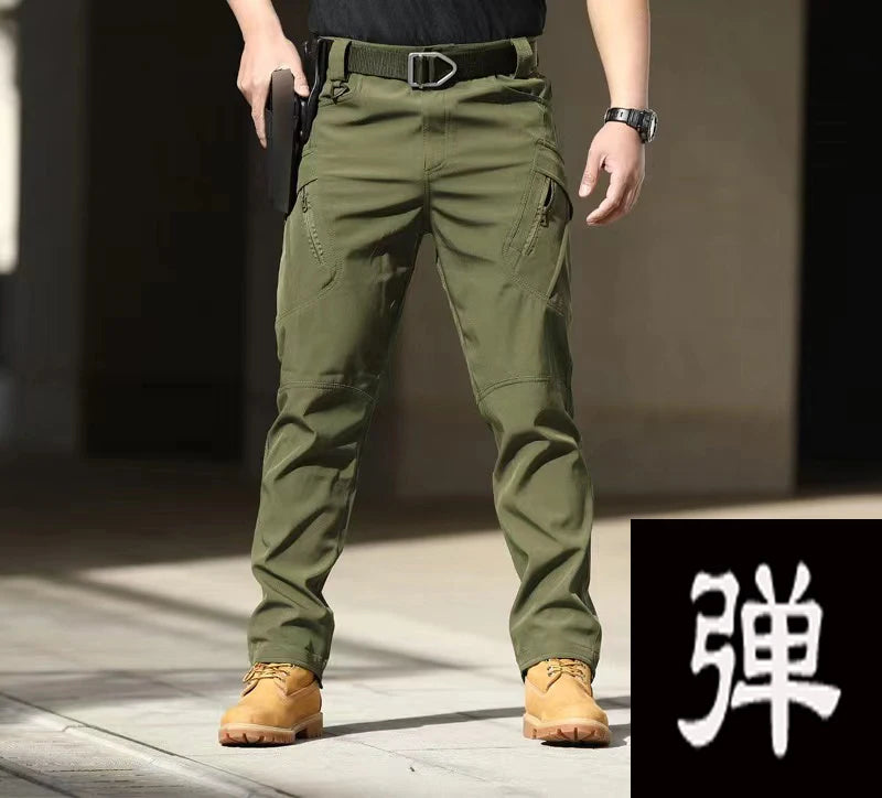 Men's Spring Fall Autumn Elastic Tactical Pants Camping Hiking Fishing Trekking Climbing Outdoor Cargo Trousers Quick Dry Sports