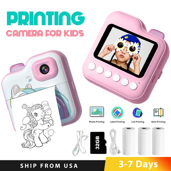 Kids Instant Print Digital Camera – Mini Thermal Photo Printer