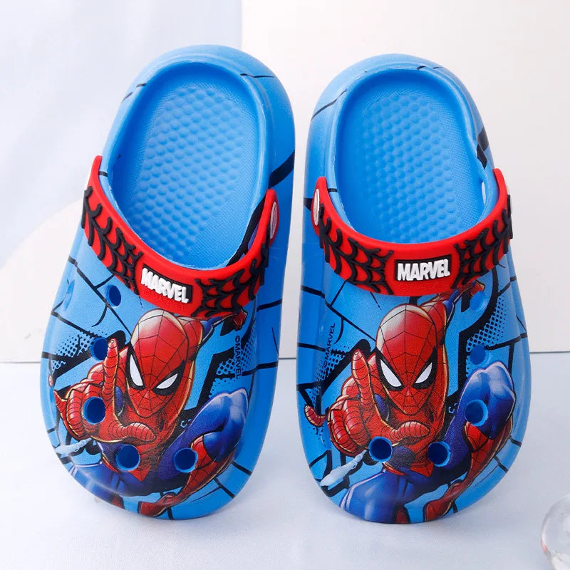 Disney Children's Slippers Summer Boys Spiderman Slipper Anti-slip Hole Kids Beach Shoes Soft Bottom Toddler Home Slipper