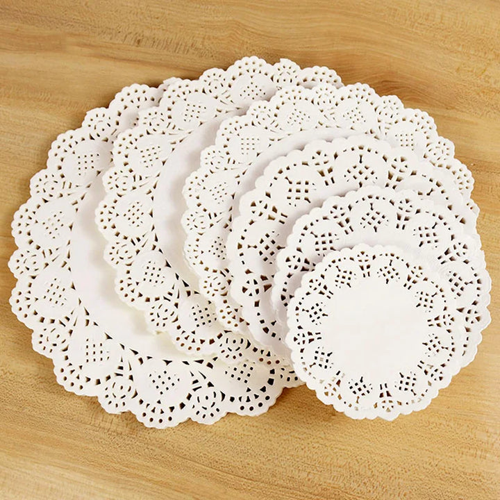 100pcs White Lace Coaster Doilies - Wedding & DIY Decor