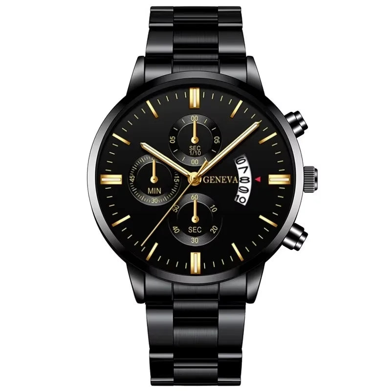 Stylish Men's Quartz Watch with Calendar and Stainless Steel Band - Perfect for Casual and Formal Wear