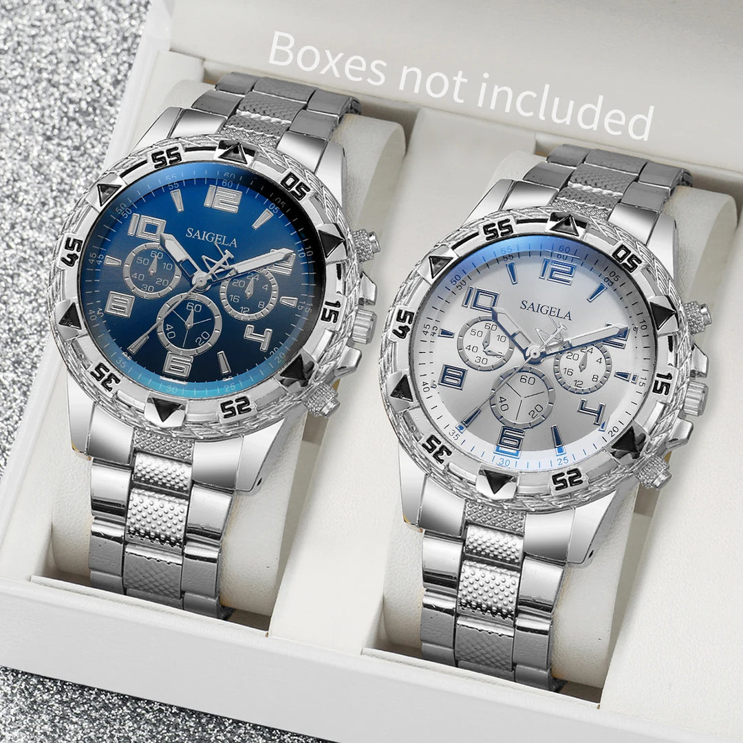 Business Watches Set – Arabic Dial Steel Band