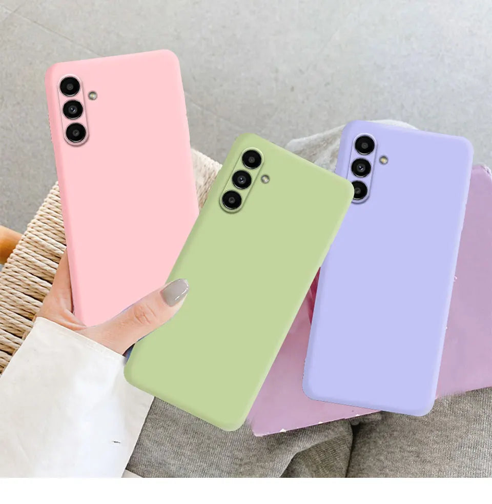 Original Solid Silicone Phone Case For Samsung Galaxy A55 A35 A25 A15 A05 A05S A04 A04S A04E A14 A24 A34 A54 5G Cover Cases