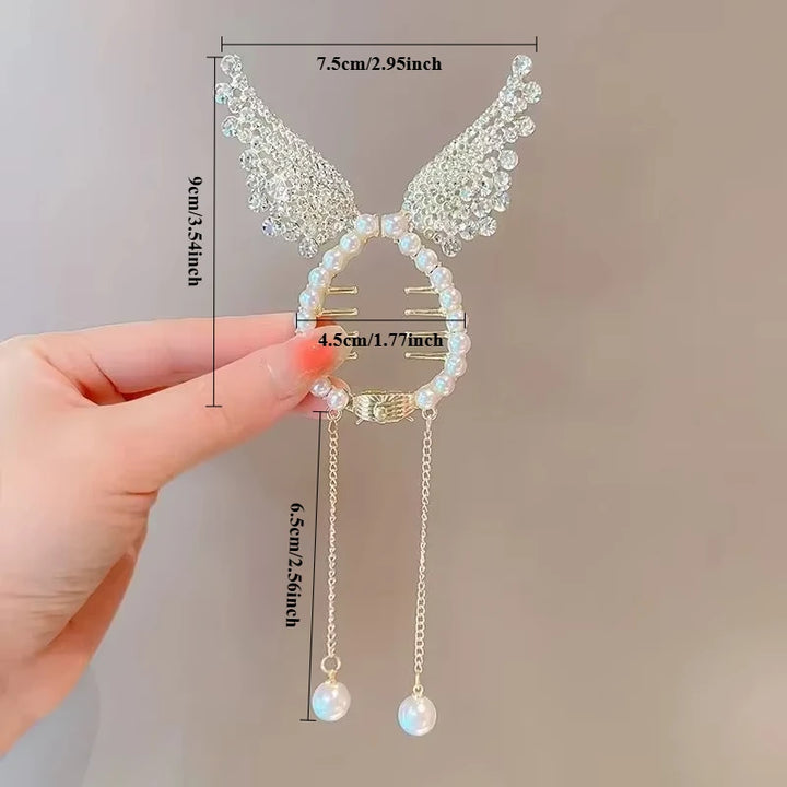 Shiny Angel Wing & Animal Ears Hair Clips - Elegant Tassel Pearl Hairpins