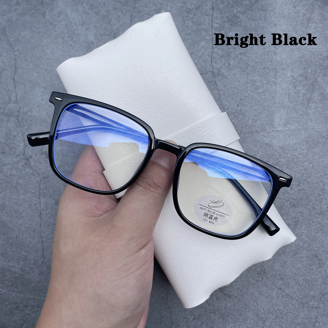 Black Computer Glasses Frame Women Men Anti Blue Light Square Rectangle Eyewear Blocking Glasses Optical Spectacle Eyeglass