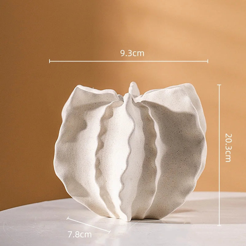 Irregular Wrinkle Ceramic Vase – Artistic Home Decor