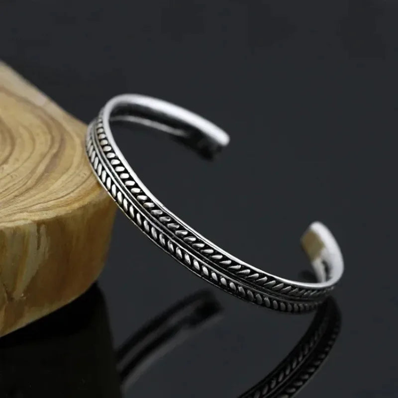 Simple Twisted Open Bangles – Stainless Steel Cuff Bracelet