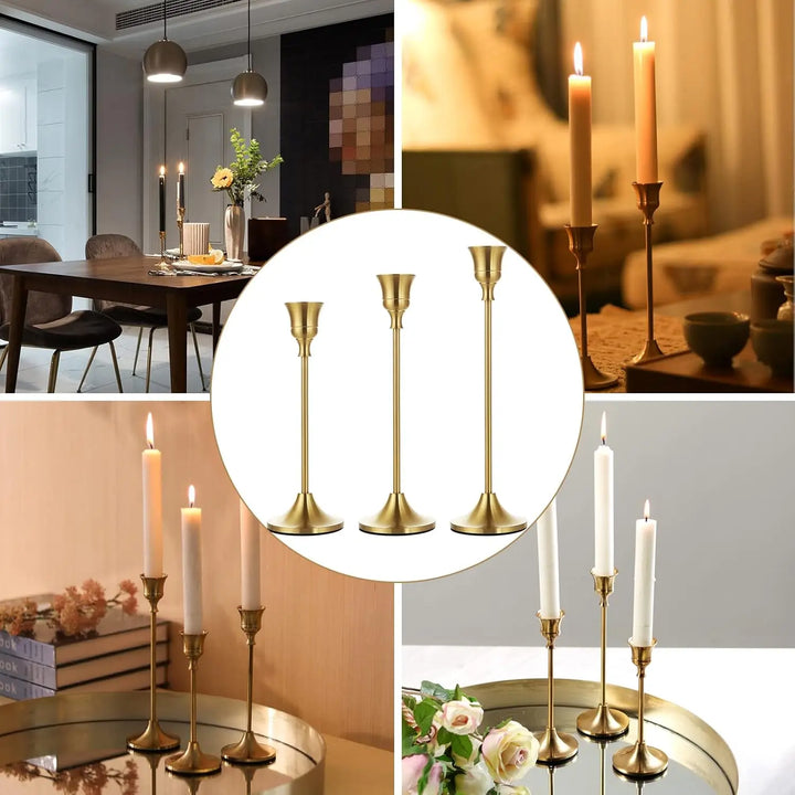 European Style Golden Candle Holders – Elegant Metal Candlestick