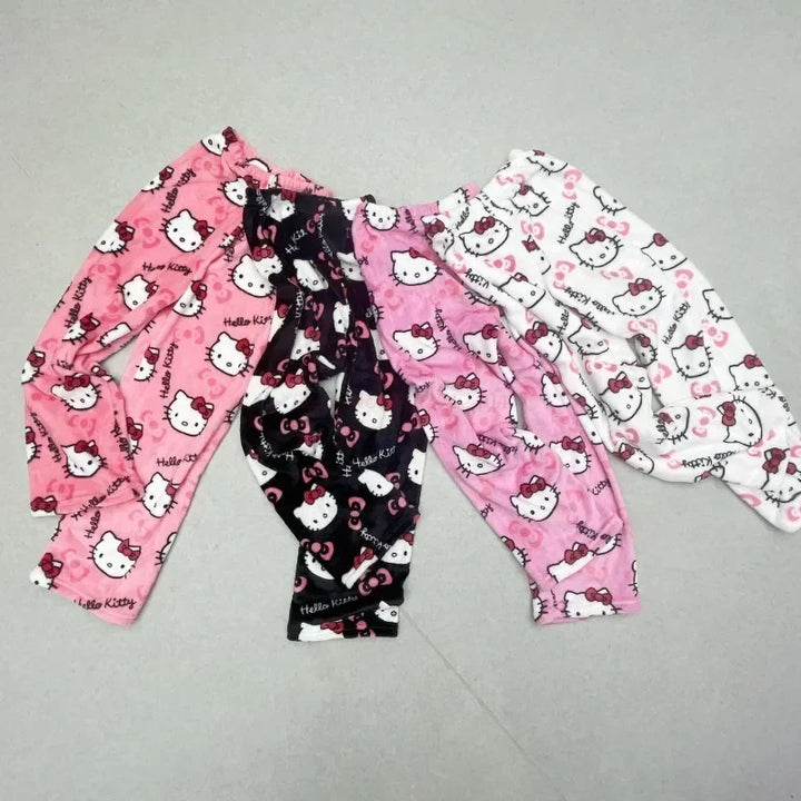 Sanrio Hello Kitty Pajamas – Flannel Cartoon Home Pants